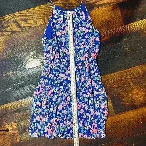 LUSH Floral Halter Strappy Midi Knee Length Dress - Picture 9 of 11